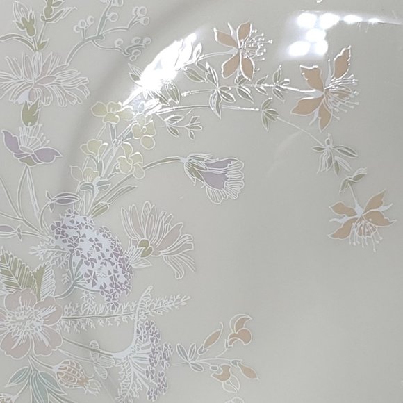 Lenox April Dinner Plate - 1980's Pastel Flowers with Platinum Rim - Picture 2 of 6